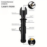 1pc Firesaber Lighter, Windproof Metal Torch Lighter With Safety Lock Adjustable Flame, Refillable Butane Gas Jet Lighter Good Helper For Candle Kitchen Outdoor Grill Camping BBQ Brulee Pudding Firework Fireplace