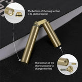 [Vintage Metal Lighter] 2pcs/Set Vintage Metal Brass Windproof Kerosene Lighter, Grinding Wheel Lighter With Flint Thread Set Gift Box, Creative Unique Gifts For Men Dad Husband, Father's Day Gift For Men Dad(Fuel Not Included)