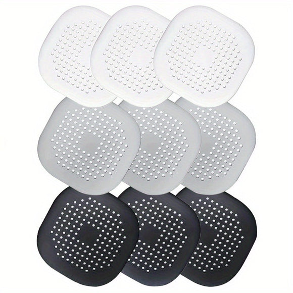 9pcs 5.5 Inches Silicone Square Drain Filter Cover For Shower Kitchen Sink 5.5