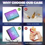 2PCS/SET Retro Metal Cigarette Case With Lighter Can Hold 100mm Cigarettes Storage Box Classic Floral Smell-Proof Pressure Resistant Cigarette Box For 100's King Size Cigarette Smoking Accessaries Christmas Father's Day Gift Ideas For Men Women