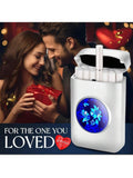 Lafagiet 19PCS Kapazität Zigarettenetui mit USB elektrisches Feuerzeug für 84mm normale Größe, LED-Bildschirm, Rose rot magnetische Art Zigarettenschachtel Lagerung Geschenke für und Frauen Cool Zigarettenhalter