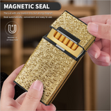 Classic Retro Full Pack Cigarette Case With USB Coil Lighter Suitable For 100's 100mm King Size Cigarettes Moisture-Proof Pressure Resistant Cigarette Storage Box Men's Women's Cigarette Accessories Christmas Gift Commemorative Day Gift Father's Day Gift