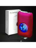 Lafagiet 19PCS Kapazität Zigarettenetui mit USB elektrisches Feuerzeug für 84mm normale Größe, LED-Bildschirm, Rose rot magnetische Art Zigarettenschachtel Lagerung Geschenke für und Frauen Cool Zigarettenhalter