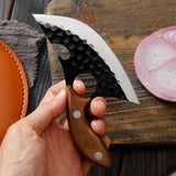 2PCS Multifunctional Small Machete Set With Leather Knife Cover, Ergonomic Handle, Meat Cleaver, Boning Knife, Camping Knife, For Camping, Hiking, Barbecue, Outdoor Activities, Gifts Ideas For Men And Women
