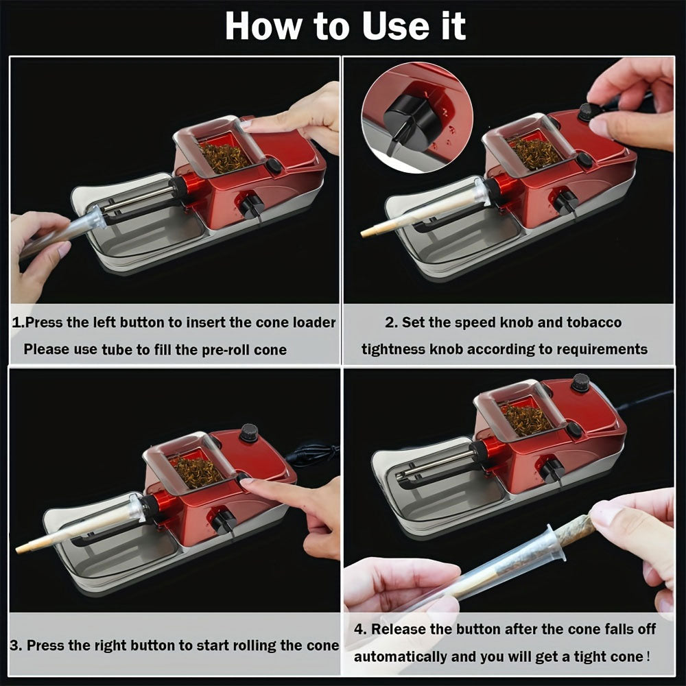 2-in-1 Automatic Electric Cone Filling Loader & Cigarette Rolling Mach   Smoking Kingdom
