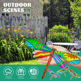 4Pcs Dragonfly Wall Decoration Outdoor Garden Fence Art Living Room Bedroom Hanging Decoration Home Crafts Gifts Wall Decoration Iron Pendant Decoration