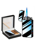 1PC Dual Flame Plasma Double Arc Lighter Windproof Jet Torch Lighter Adjustable Jet Flame Refillable Butane Gas Lighter USB Rechargeable Electric Electronic Lighter, Gift Box Package, Gift Ideas For Men Women Dad Him Her