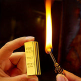 3 Pcs/Set Golden Brick Permanent Match Lighter, Reusable 10,000 Times Keychain Matches Strikers Lighters, Portable, Suitable For Outdoor Camping, Hiking, Daily Use, Father's Christmas Birthday Day Gift