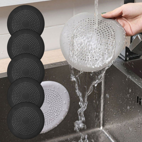 5PCS Cream Style Minimalist Sink Filter Covers Silicone Filters Per Set - Effectively Filters Hair, Sinks, Bathtubs, Shower Floor Drains, Kitchen Sink Drain Covers, Easy To Clean, Durable