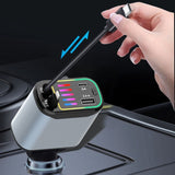 Retractable Car Charger, No Entanglement Required Fast Charging Dual USB Ports Compact Car Phone Charger With LED Light For Travel, Universal Compatible All Phones