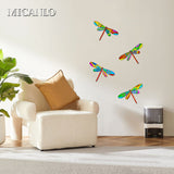 4Pcs Dragonfly Wall Decoration Outdoor Garden Fence Art Living Room Bedroom Hanging Decoration Home Crafts Gifts Wall Decoration Iron Pendant Decoration