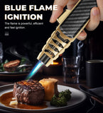1PC Household Powerful Flame Cooking Lighter Refillable Butane Lighter, Safety Gas Lighter Adjustable Flame Cooling Lighter Suitable For Candles, Camping, BBQ, Kitchen, Men's Gifts, Father's Day Gifts (Gas Free)