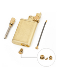 1PC Antique Style Kerosene Oil Lighter, Pure Copper Permanent Match Striker, Refillable Kerosene Oil Lighter With Grinding Wheel Outdoor Fire Starter Flint Strikers Waterproof Matchstick Metal Lighter, Perfect For Outdoor Camping, Survival, Hiking, Birthd