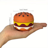 4-Layer Metal Burger Spice Herb Grinder, Creative Cute Burger Manual Tobacco Crusher, Suitable for Kitchen Daily Use, Great Xmas Christmas Day Gifts Idea Gift for Women Men Friend