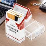 2PCS/SET Cigarette Case With Electric Rechargeable Lighter For 84mm, Moisture Proof, Transparent Cigarette Holder Case, Fashion Smoking Set Gift For Men Women