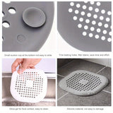 9pcs 5.5 Inches Silicone Square Drain Filter Cover For Shower Kitchen Sink 5.5" TPR Flat Strainer Stopper With Suction Cups Anti-Blocking Hair Catcher Kitchen Bathroom Bathtub Accessories Essentials (Gray+Black+White)