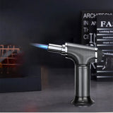 Powerful Windproof Blue Flame Kitchen Torch Lighter Jet Flame Lighter Refillable Butane Gas Lighter Adjustable Flame With Safety Lock Suitable For Outdoor Barbecue Cooking Kitchen Baking, Metal Welding Gun Camping Equipment (No Gas)