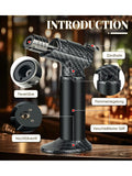 1 Stück Metall Direct Punch Windproof Welding Gun Spray Gun Aufblasbares Feuerzeug Outdoor Gas Fackel Feuerzeug für Camping Wandern BBQ Herd Küche Kochen Backen Kerze Beifuß Zigarre