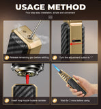 1PC Household Powerful Flame Cooking Lighter Refillable Butane Lighter, Safety Gas Lighter Adjustable Flame Cooling Lighter Suitable For Candles, Camping, BBQ, Kitchen, Men's Gifts, Father's Day Gifts (Gas Free)
