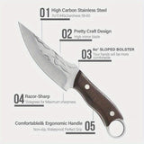 Pocket Knife 2PCS/SET Stainless Steel Sharp Kitchen Carving Knife Vegetable Knife Fruit Knife Kitchen Camping Barbecue Cutting Knife Multi purpose Straight Knife Outdoor Enthusiast Gift, Father's Day Men's Gift Dad