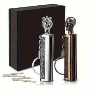 2 Pcs/Set Waterproof Permanent Lighters Flint Match Igniters Permanent Match Striking Set Can Be Reused 10000 Times For Emergency Igniters Suitable For Outdoor Camping Father's Day Gift For Men Dad