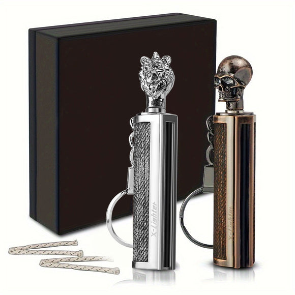 2 Pcs/Set Waterproof Permanent Lighters Flint Match Igniters Permanent Match Striking Set Can Be Reused 10000 Times For Emergency Igniters Suitable For Outdoor Camping Father's Day Gift For Men Dad