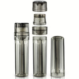 1 Pc Black Mini Manual Plastic Spice Herb Grinder With Cone Holder, 3-Layer Cone Roller