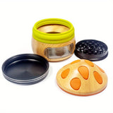 Cute Mushroom Zinc Alloy Metal Spice Grinder, 4 Layers Tobacco Grinder, Portable Stylish Wood Like Spice Grinder, Come With Cleaning Brush, Cone Holder Tubes, 5-In-1 Gift For Women Men
