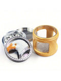 1Pc 2.5" 4 Layer Metal Tobacco Grinder, American Eagle Spice Herb Herbal Grinders With Large Capacity Holder For Kitchen