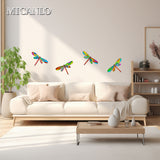 4Pcs Dragonfly Wall Decoration Outdoor Garden Fence Art Living Room Bedroom Hanging Decoration Home Crafts Gifts Wall Decoration Iron Pendant Decoration