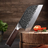 1pc Meat Cleaver Knife, Heavy Duty Kitchen Chef Knife with Hand Forged High Carbon Steel, Non-slip Solid Wood handle for Chopping Bones