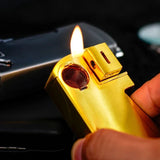 1pc Retro Gas Lighter With Pipe,  Refillable Soft Flame Metal Lighter, With Cleaning Brush, Removable Bowl Mesh, Best Anniversary Birthday Gifts For Men Women Her Him