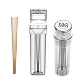 1 Pc Black Mini Manual Plastic Spice Herb Grinder With Cone Holder, 3-Layer Cone Roller