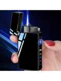 1PC Dual Flame Plasma Double Arc Lighter Windproof Jet Torch Lighter Adjustable Jet Flame Refillable Butane Gas Lighter USB Rechargeable Electric Electronic Lighter, Gift Box Package, Gift Ideas For Men Women Dad Him Her