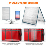 2pcs/Set XXXL Large Red Insulated Food Delivery Bags L23xW14*H15" With Removable Hard Bottom Board For Catering Grocery, Doordash, Picnic, Travel, Shopping
