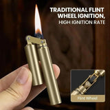 [Vintage Metal Lighter] 2pcs/Set Vintage Metal Brass Windproof Kerosene Lighter, Grinding Wheel Lighter With Flint Thread Set Gift Box, Creative Unique Gifts For Men Dad Husband, Father's Day Gift For Men Dad(Fuel Not Included)