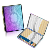 2PCS/SET Retro Metal Cigarette Case With Lighter Can Hold 100mm Cigarettes Storage Box Classic Floral Smell-Proof Pressure Resistant Cigarette Box For 100's King Size Cigarette Smoking Accessaries Christmas Father's Day Gift Ideas For Men Women