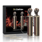 10000 Permanent Matchstick Strike Set 2 PCS/SET Matchsticks with Gift Box Permanent Lighter Matchstick Keychain Lighter Kerosene Refillable Flint Lighter, Christmas and Birthday Gifts, Father's Day Gift (excluding Fuel)