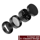 2pcs 1.6" 4 Layers Zinc Alloy Herb Grinder Multifunctional Crusher Premium Manual Spice Grinder Herb Herbal Mill Kitchenware Essential Perfect For Grinding Spices Herbs