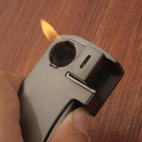 1pc Retro Gas Lighter With Pipe,  Refillable Soft Flame Metal Lighter, With Cleaning Brush, Removable Bowl Mesh, Best Anniversary Birthday Gifts For Men Women Her Him
