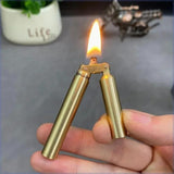 [Vintage Metal Lighter] 2pcs/Set Vintage Metal Brass Windproof Kerosene Lighter, Grinding Wheel Lighter With Flint Thread Set Gift Box, Creative Unique Gifts For Men Dad Husband, Father's Day Gift For Men Dad(Fuel Not Included)