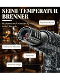 1 Stück Metall Direct Punch Windproof Welding Gun Spray Gun Aufblasbares Feuerzeug Outdoor Gas Fackel Feuerzeug für Camping Wandern BBQ Herd Küche Kochen Backen Kerze Beifuß Zigarre