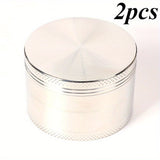 2pcs 1.6" 4 Layers Zinc Alloy Herb Grinder Multifunctional Crusher Premium Manual Spice Grinder Herb Herbal Mill Kitchenware Essential Perfect For Grinding Spices Herbs