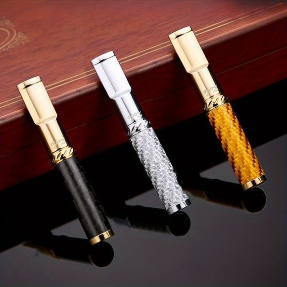 1pc Metal Cigarette Holder Filter Washable Filtration Mouthpiece, Stainless Steel Reusable Smoking Nozzle Cigarettes Filter With Gift Box Gadgets For Men