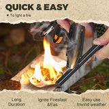 Outdoor Fire Starter Ferro Rod With Gift Box, Drilled Flint And Steel Fire Starter Survival Tool EDC Kit With Whistle, Paracord Lanyard, Ferrocerium For Emergency, Campfires