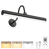 1PC Picture Light For Wall, 4000mAh Rechargeable Wireless Remote, 13'' Dimmable Magnetic LED Art Display Light With 3 Color Temperatures,Wall Light with Swing Arm For Gallery, Living Room, Bedroom, Hallway