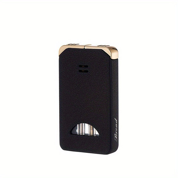 Portable Dual Flame Butane Lighter, Double Side Ignition, Left Windproof Torch Lighter, Right Refillable Gas Soft Flame Lighter Birthday Annivesary Gift Idea For Men Dad (Excluding Butane)