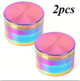 2pcs 1.6" 4 Layers Zinc Alloy Herb Grinder Multifunctional Crusher Premium Manual Spice Grinder Herb Herbal Mill Kitchenware Essential Perfect For Grinding Spices Herbs