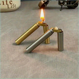 [Vintage Metal Lighter] 2pcs/Set Vintage Metal Brass Windproof Kerosene Lighter, Grinding Wheel Lighter With Flint Thread Set Gift Box, Creative Unique Gifts For Men Dad Husband, Father's Day Gift For Men Dad(Fuel Not Included)