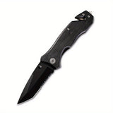 1 PC Portable Pocket Knife Multifunctional Outdoor Tactical Knife Suitable For Camping Hiking Kitchen Outdoor Survival Exploration Hunting Crisis Situations Fruit And BBQ Cutting Father's Day Gift For Men Dad